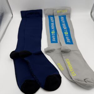 FIGS Compression Socks Lot of 2 | Ready When You Are & 100% Awesome | Size L